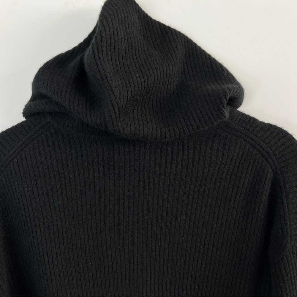 NWT Naadam Luxe Cashmere Ribbed Hoodie Pullover Sweater Black XS - Picture 8 of 11